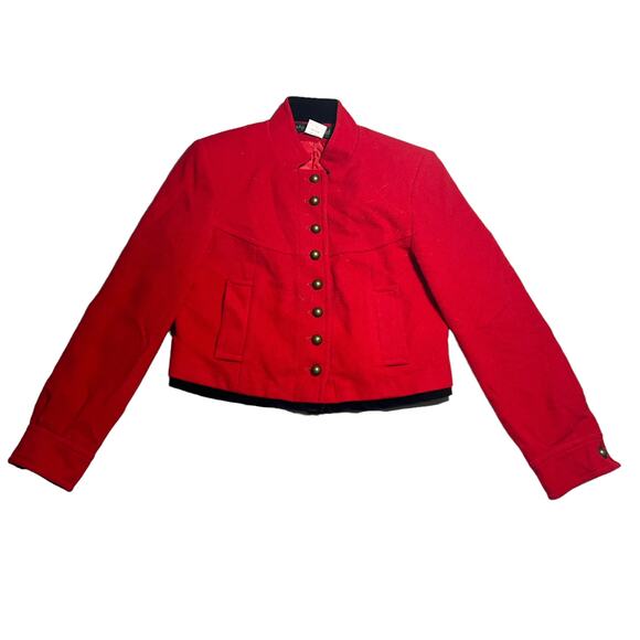 HARVE BENARD red cropped wool jacket size 6 - Picture 7 of 9